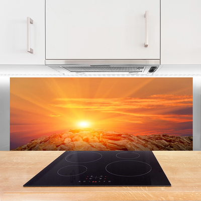 Spatscherm keuken glas Sun sky mountain landscape