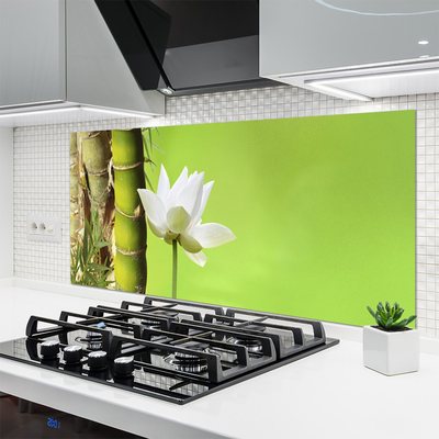 Spatscherm keuken glas Bamboe stam plantaardige aard