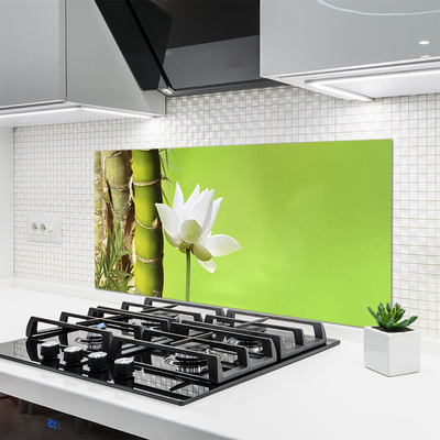 Spatscherm keuken glas Bamboe stam plantaardige aard