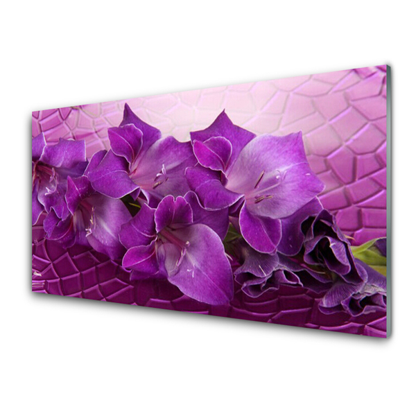 Spatscherm keuken glas Bloemen plantaardige aard