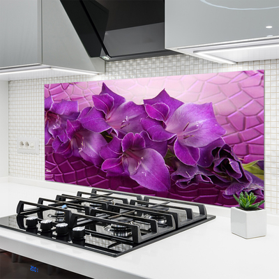 Spatscherm keuken glas Bloemen plantaardige aard
