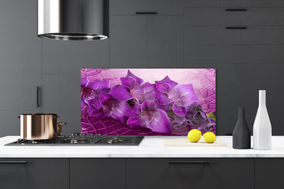 Spatscherm keuken glas Bloemen plantaardige aard