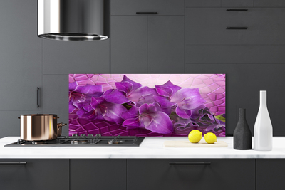 Spatscherm keuken glas Bloemen plantaardige aard