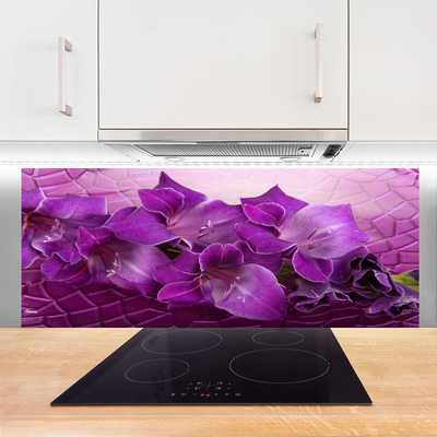 Spatscherm keuken glas Bloemen plantaardige aard
