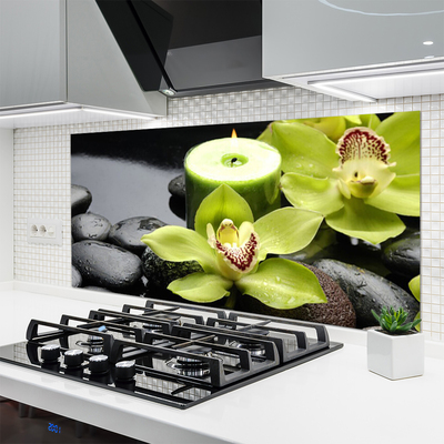 Spatscherm keuken glas Orchideebloemen