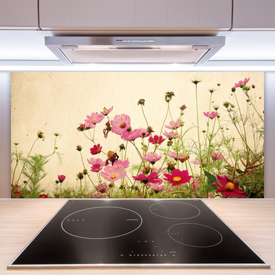 Spatscherm keuken glas Bloemen plantaardige aard