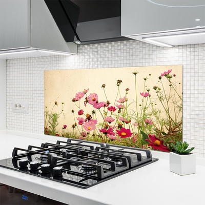 Spatscherm keuken glas Bloemen plantaardige aard