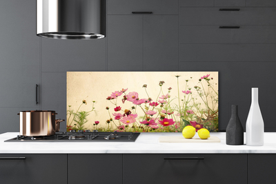 Spatscherm keuken glas Bloemen plantaardige aard