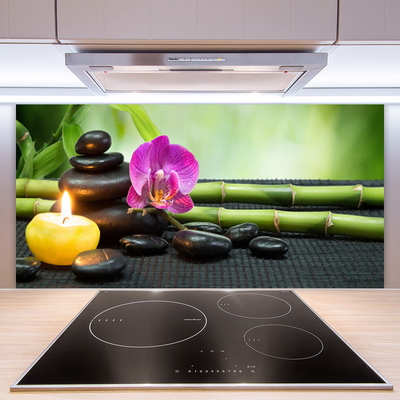 Spatscherm keuken glas Bamboo flower zen spa