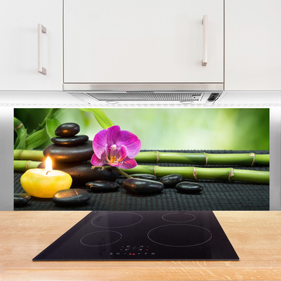 Spatscherm keuken glas Bamboo flower zen spa