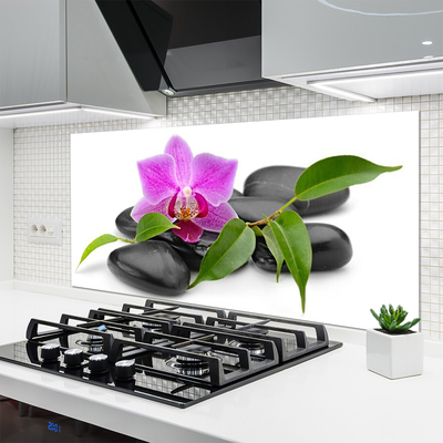 Spatscherm keuken glas Orchidee bloem kunst
