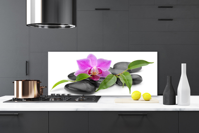 Spatscherm keuken glas Orchidee bloem kunst