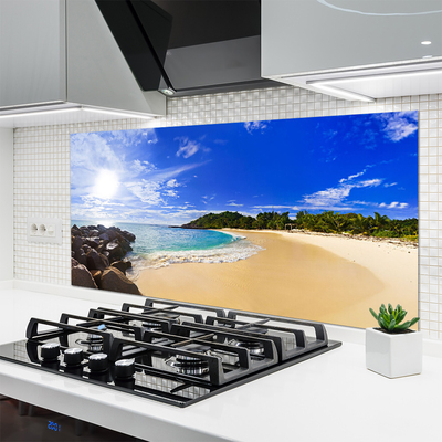 Spatscherm keuken glas Sun sea beach landschap