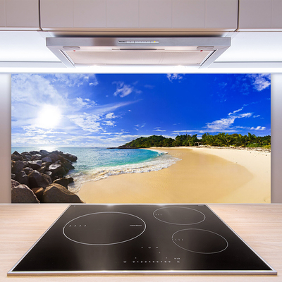 Spatscherm keuken glas Sun sea beach landschap