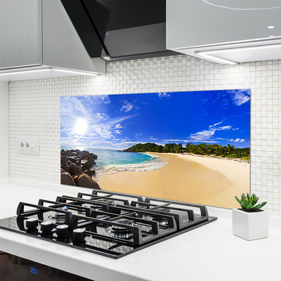 Spatscherm keuken glas Sun sea beach landschap