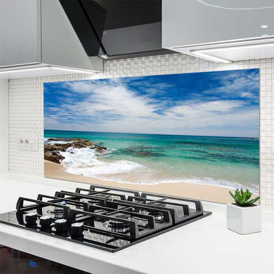 Spatscherm keuken glas Strand zee landschap