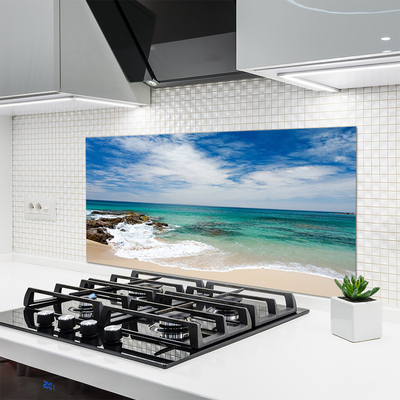 Spatscherm keuken glas Strand zee landschap