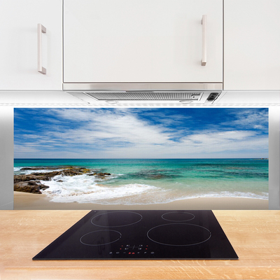 Spatscherm keuken glas Strand zee landschap