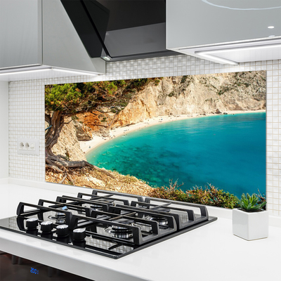 Spatscherm keuken glas Bay sea rock beach