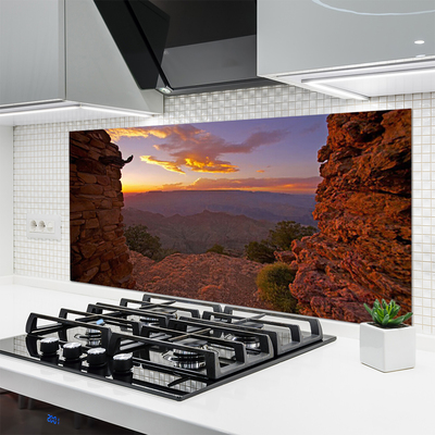 Spatscherm keuken glas Rock cloud sky landscape