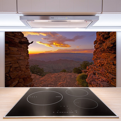 Spatscherm keuken glas Rock cloud sky landscape