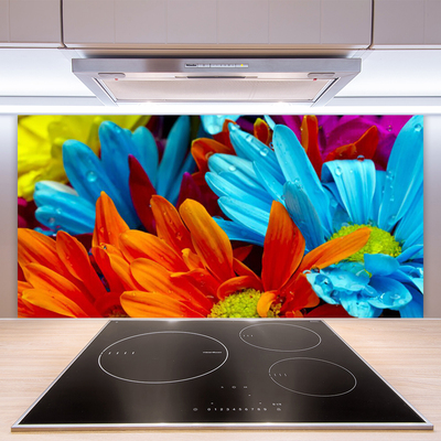 Spatscherm keuken glas Bloemen plantaardige aard