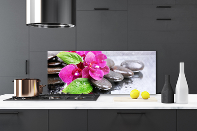 Spatscherm keuken glas Bloem orchidee