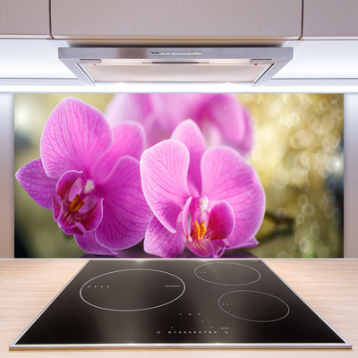 Spatscherm keuken glas Bloemen plantaardige aard