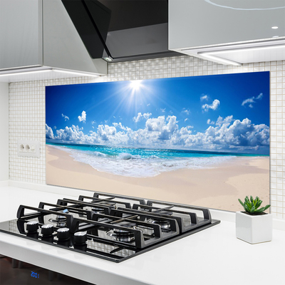 Spatscherm keuken glas Strand zee zon landschap