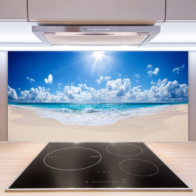 Spatscherm keuken glas Strand zee zon landschap