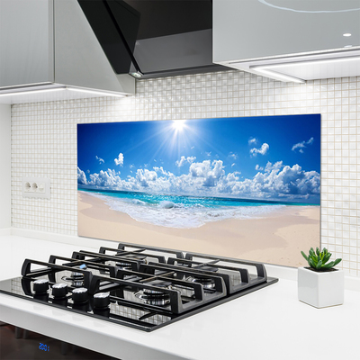 Spatscherm keuken glas Strand zee zon landschap