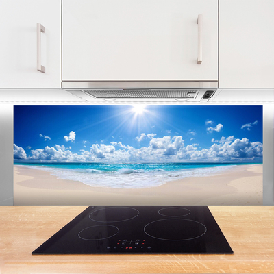 Spatscherm keuken glas Strand zee zon landschap