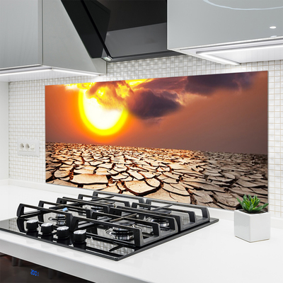 Spatscherm keuken glas Sun woestijnlandschap