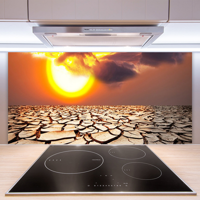 Spatscherm keuken glas Sun woestijnlandschap