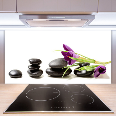 Spatscherm keuken glas Bloem crocus kunst