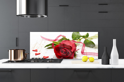 Spatscherm keuken glas Rose flower plant nature