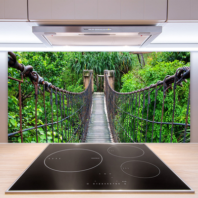 Spatscherm keuken glas Brug bomen architectuur