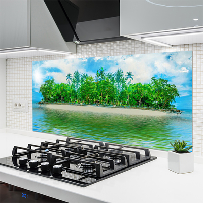 Spatscherm keuken glas Sea island landschap