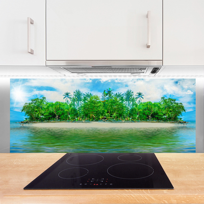 Spatscherm keuken glas Sea island landschap