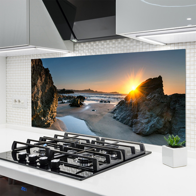 Moderne keuken achterwand Rock beach sun landscape