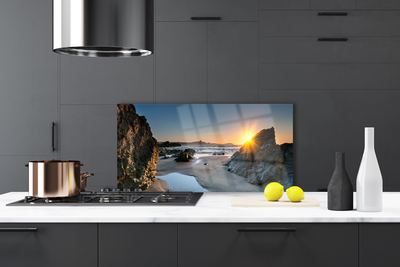 Moderne keuken achterwand Rock beach sun landscape