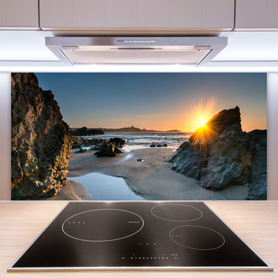 Moderne keuken achterwand Rock beach sun landscape