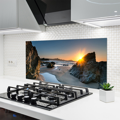 Moderne keuken achterwand Rock beach sun landscape