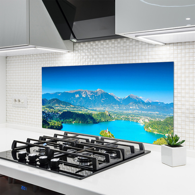 Moderne keuken achterwand Bergmeer landschap