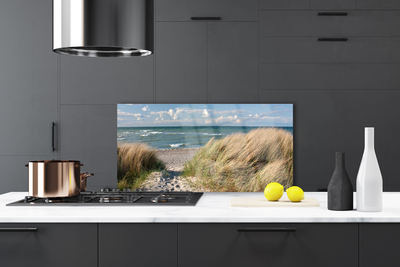 Moderne keuken achterwand Strand zee gras landschap