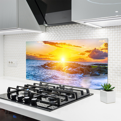 Moderne keuken achterwand Zonsondergang zee kust