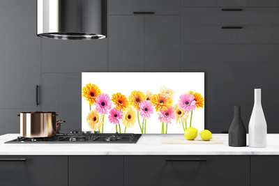 Moderne keuken achterwand Kleurrijke gerberas bloemen