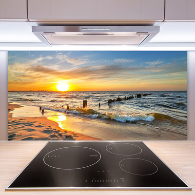 Moderne keuken achterwand Zee zonsondergang strand