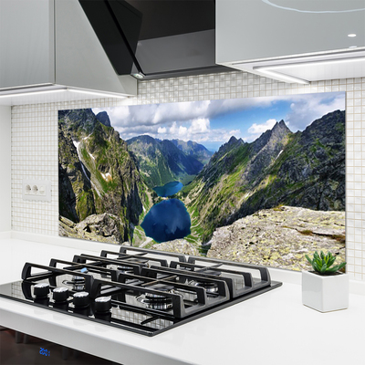 Moderne keuken achterwand Bergen lake valley peaks