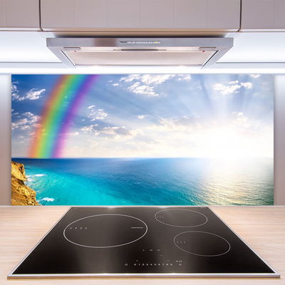 Moderne keuken achterwand Regenboog ons bij het overzeese landschap